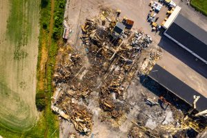 Resources 5 Drone shot of buildings burnt to the ground